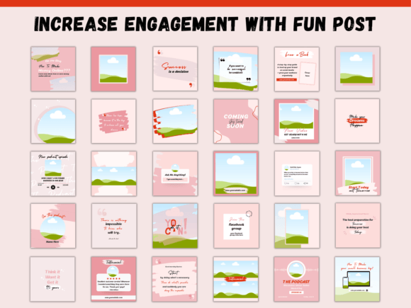 Red instagram canva post templates