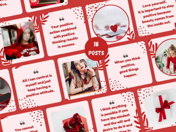 Red instagram canva post templates