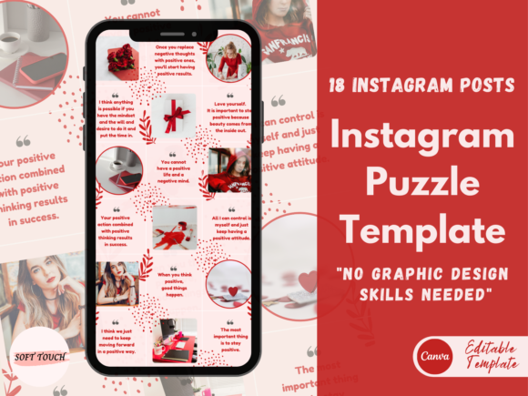 Red instagram canva post templates