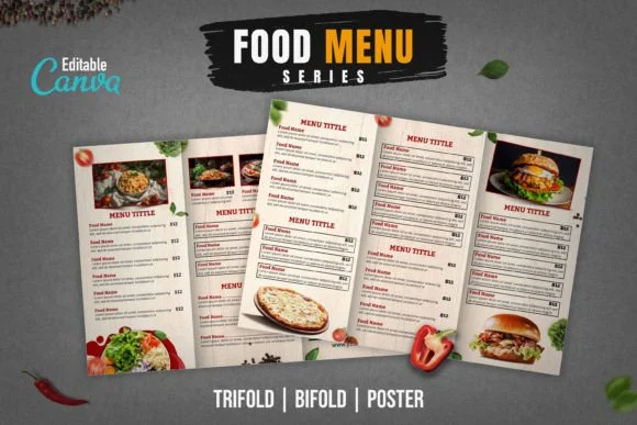 restaurant menu canva templates