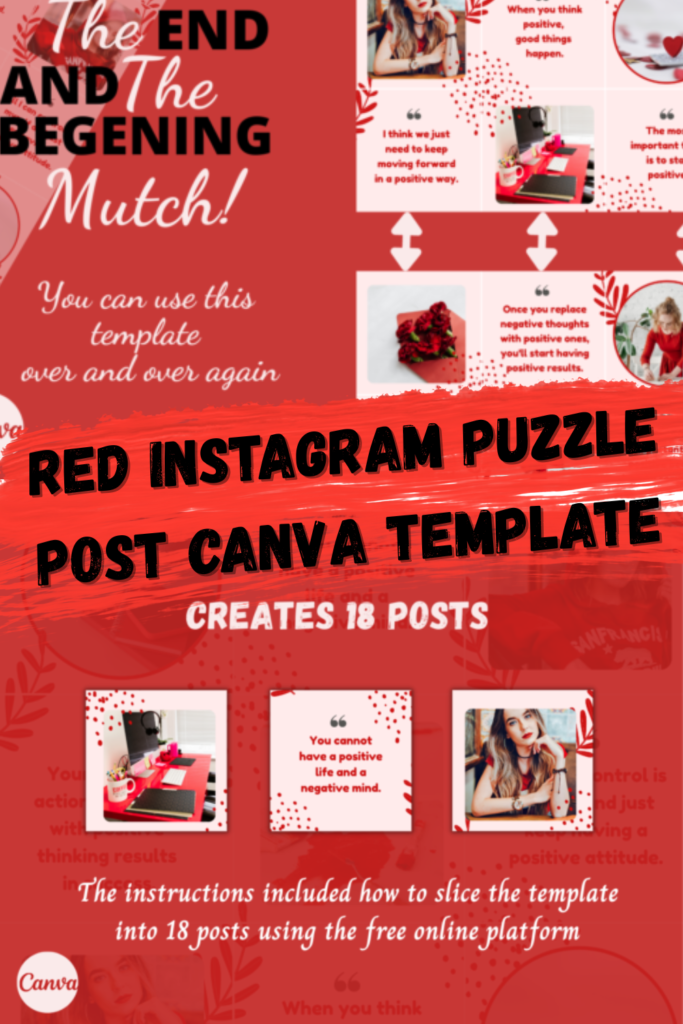 Red instagram canva post templates