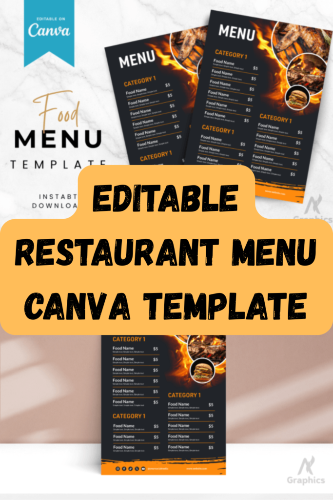 restaurant menu canva templates