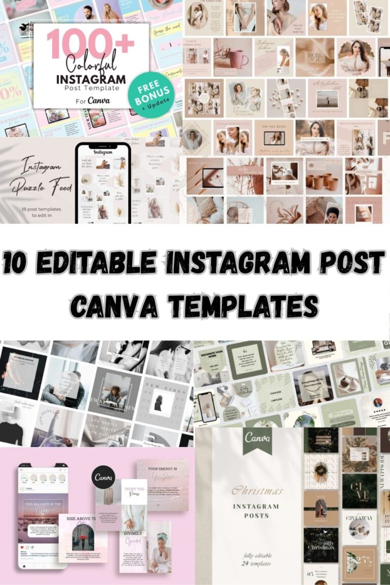 10  Best Editable Instagram Post Canva Templates for bloggers and creators