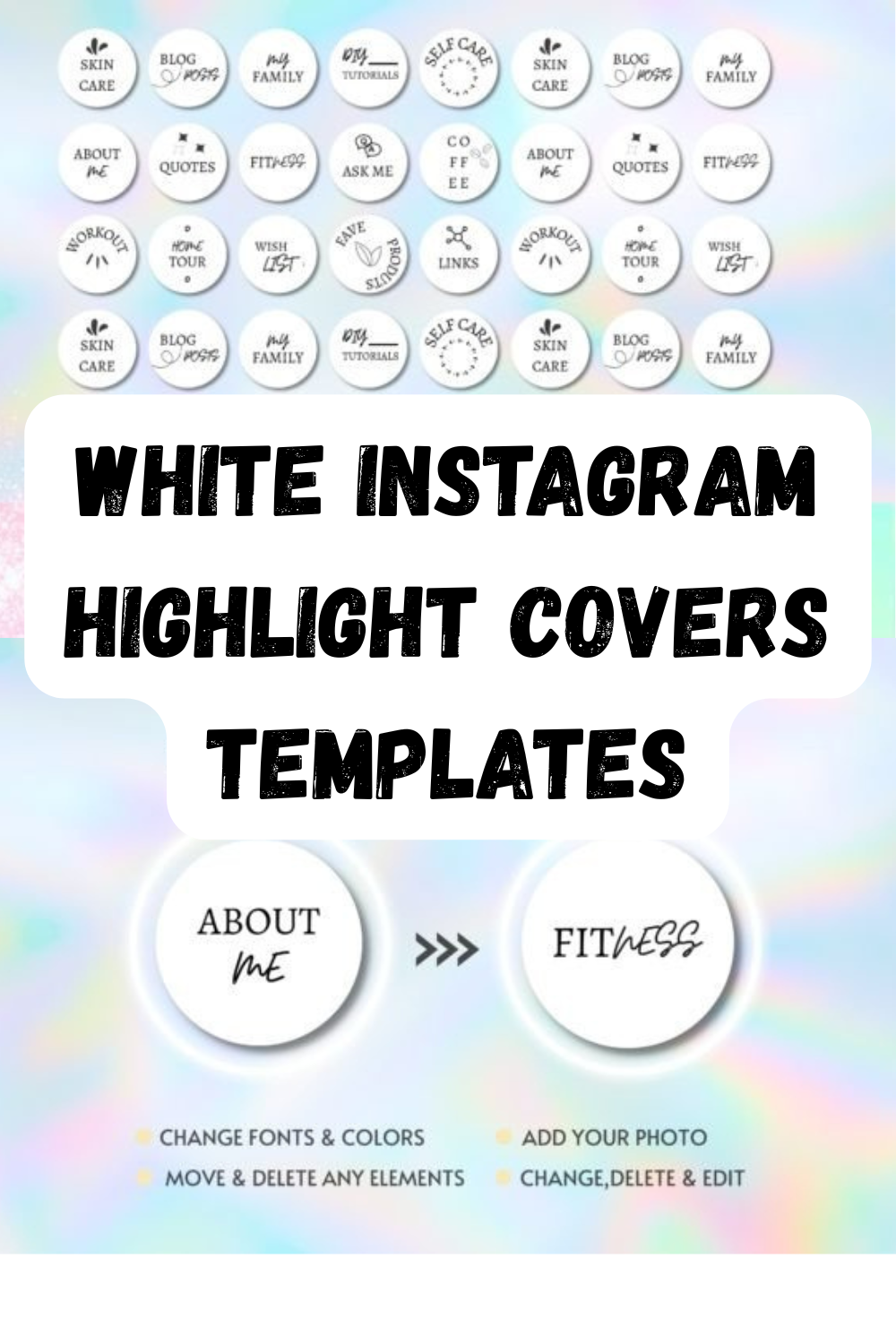black and white instagram highlight canva templates