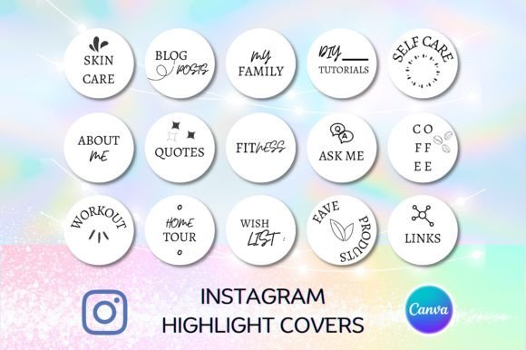 black and white instagram highlight canva templates