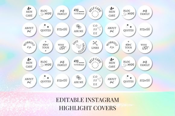 black and white instagram highlight canva templates