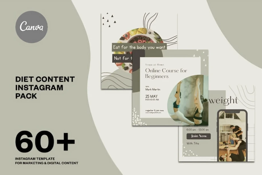 instagram canva post templates - Artistic Brush Stroke Instagram Canva Post Templates