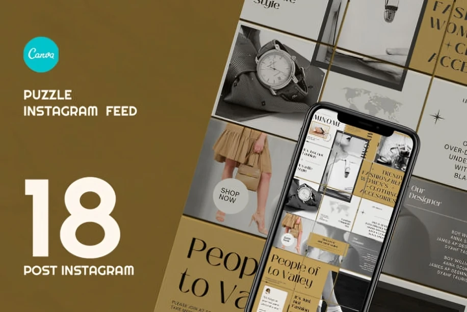 instagram canva post templates - Chic Black and White Instagram Canva Post Templates
