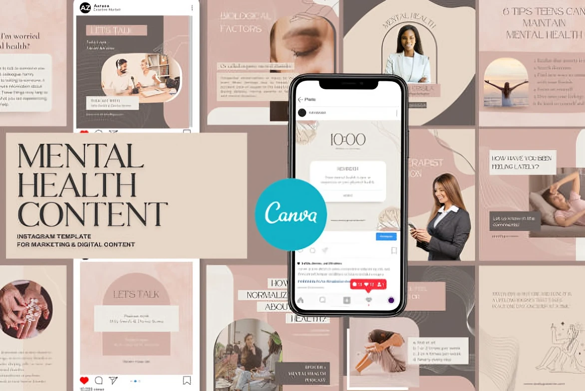 instagram canva post templates - Dynamic Geometric Instagram Canva Post Templates