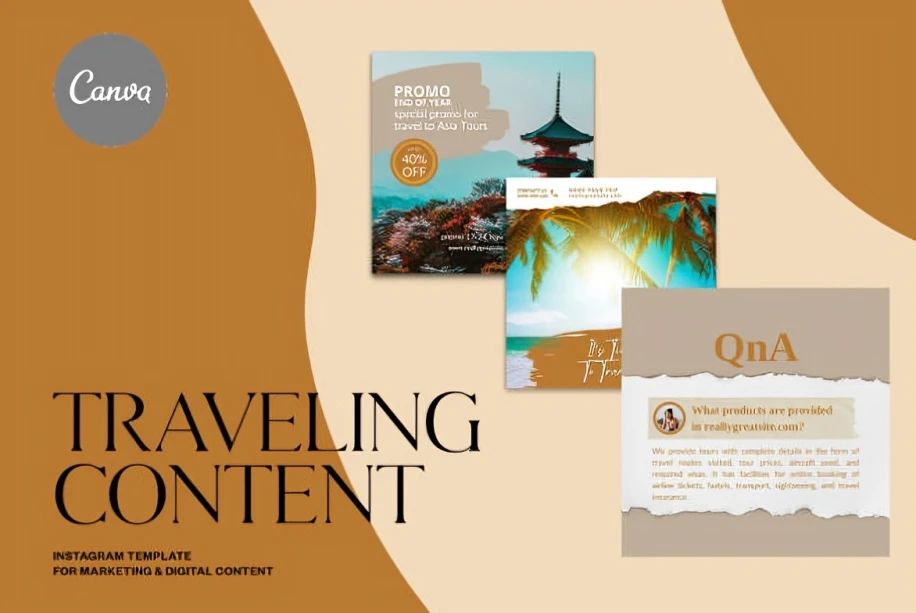 instagram canva post templates - Playful Illustrated Instagram Canva Post Templates