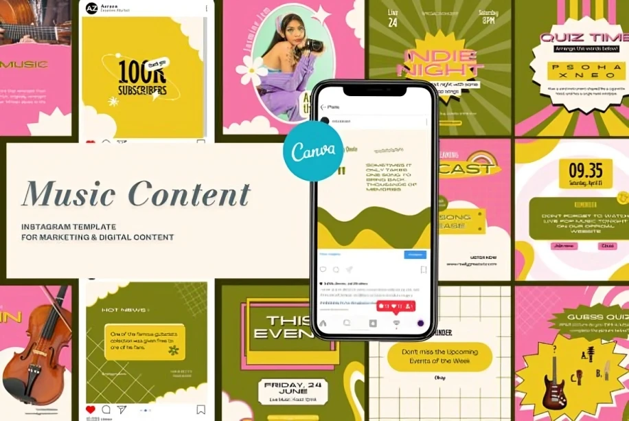 instagram canva post templates - Rustic Instagram Canva Post Templates