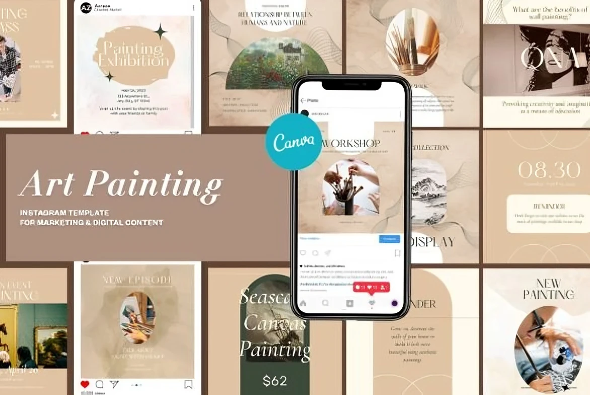 instagram canva post templates - Stylish Typography Instagram Canva Post Templates
