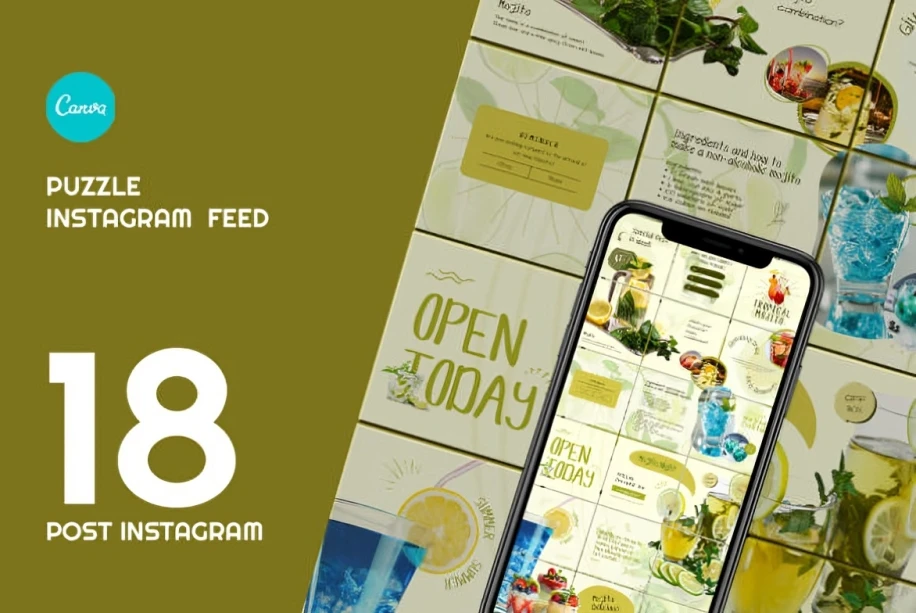 instagram canva post templates - Vintage-Inspired Instagram Canva Post Templates