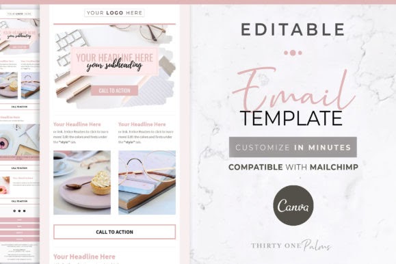canva email templates - Mailchimp Blush