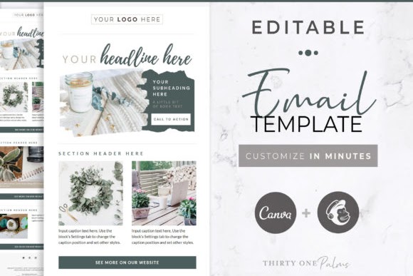canva email templates - Mailchimp Rustic