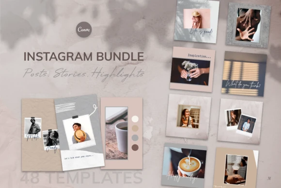 canva instagram stories - Girly Photo Collection Instagram Story