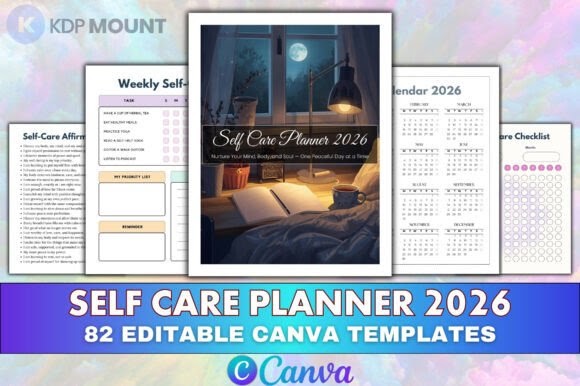 canva kdp templates - Self Care Planner Editable