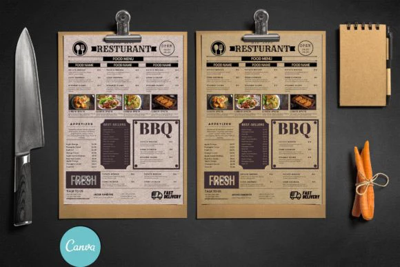 canva menu templates - Canva Menu Templates Pack Eight