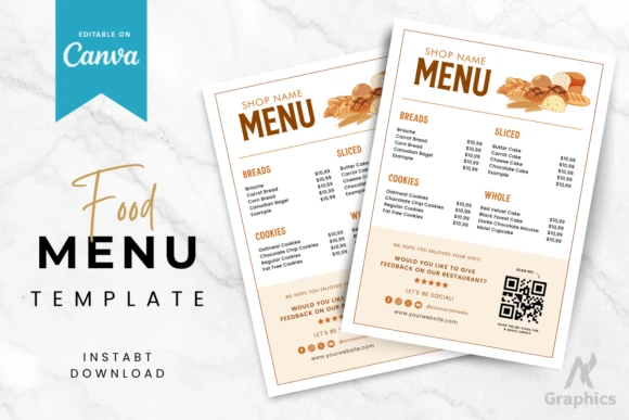 canva menu templates - Canva Menu Templates Pack Five