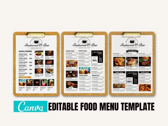 canva menu templates - Canva Menu Templates Pack Three