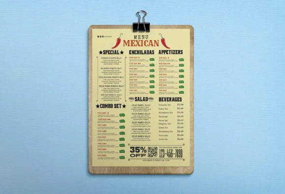 canva menu templates - Trifold Food Menu Brochure Canva Template