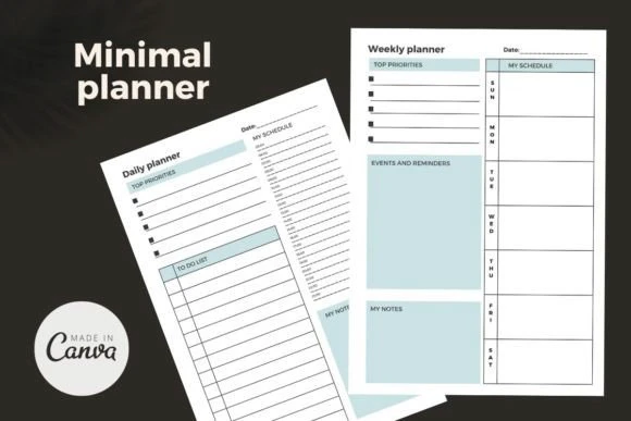 canva planner templates - canva planner templates: Daily and Weekly Digital Planner