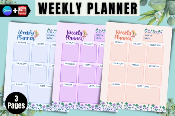 canva planner templates - Printable Weekly Planner Canva Page