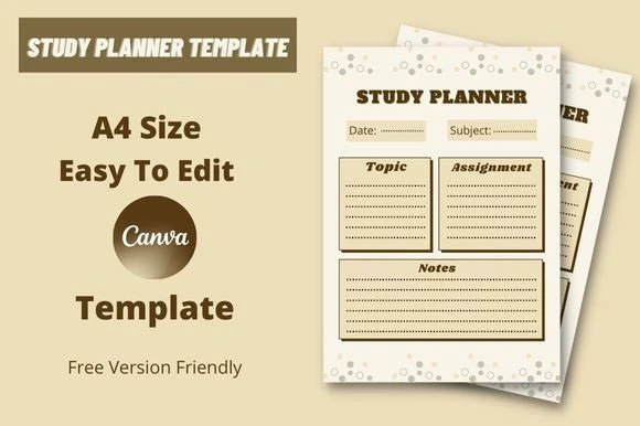 canva planner templates - Study Planner Canva Template For Kdp
