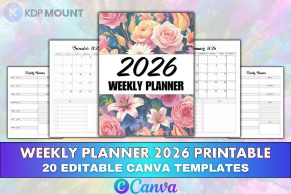 canva planner templates - Weekly Planner 2026 Printable
