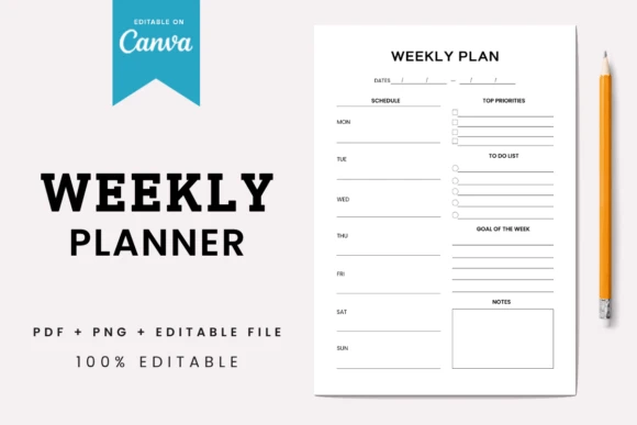 canva planner templates - Weekly Planner 70