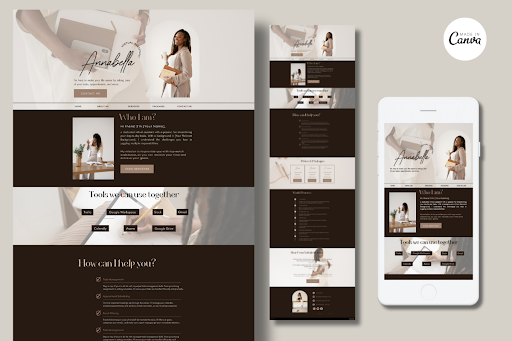 canva website templates - Website for Social Media Manager