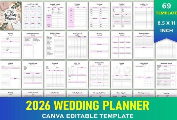canva wedding planner - Editable 2026 Wedding Planner