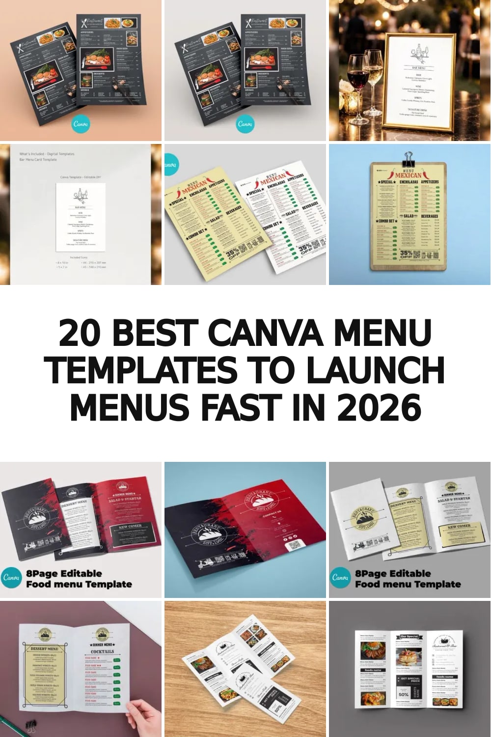 canva menu templates