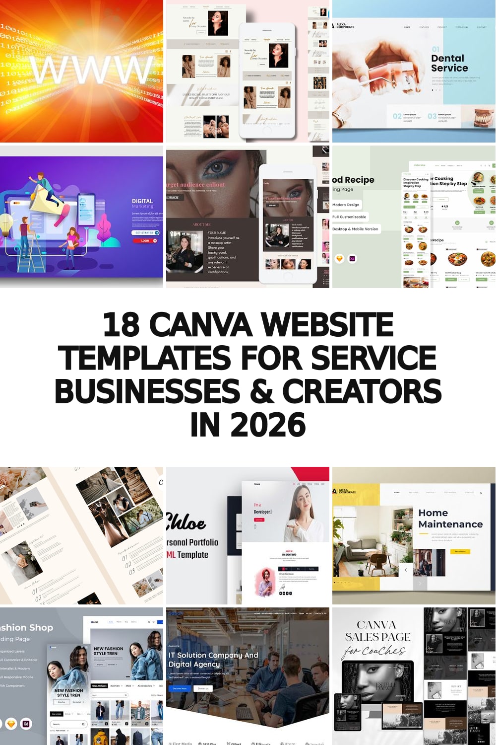 canva website templates