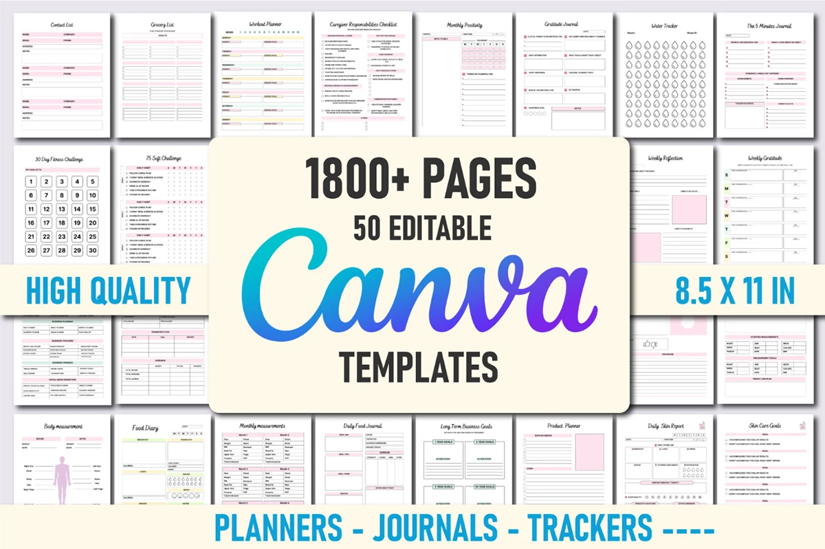 digital planner - 50 Editable Canva Planners Template 2