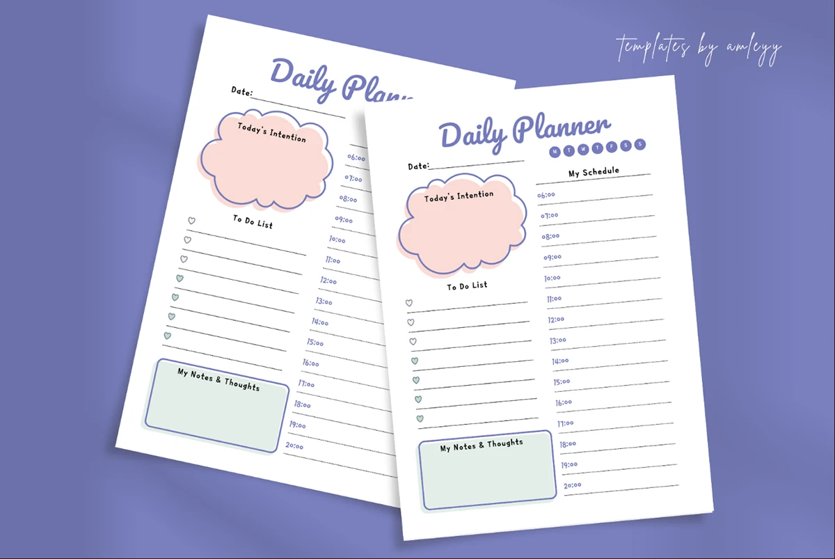 digital planner - Aesthetic Pastel Daily Planner Canva