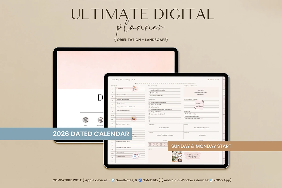 digital planner - All In One Digital Planner Goodnotes