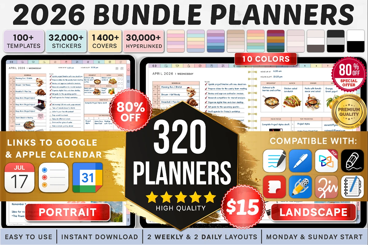 digital planner - All In One Digital Planner Goodnotes 2