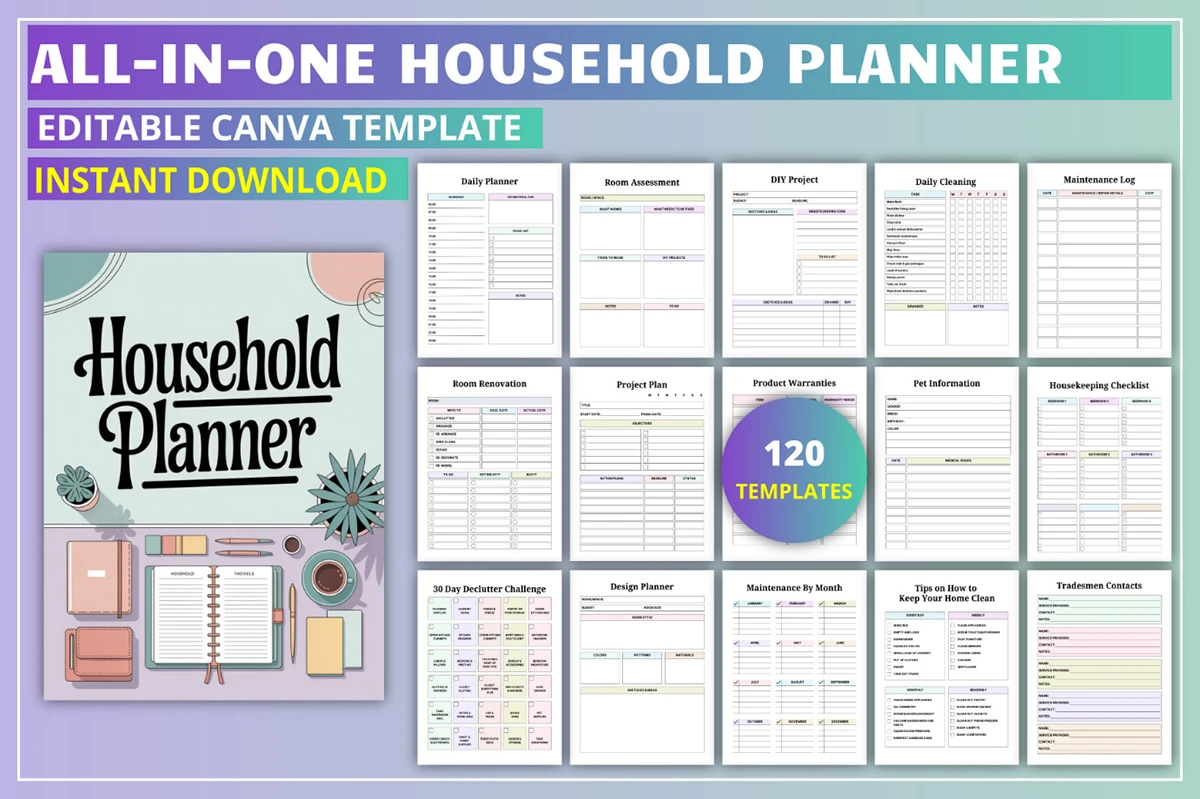 digital planner - All In One Household Planner