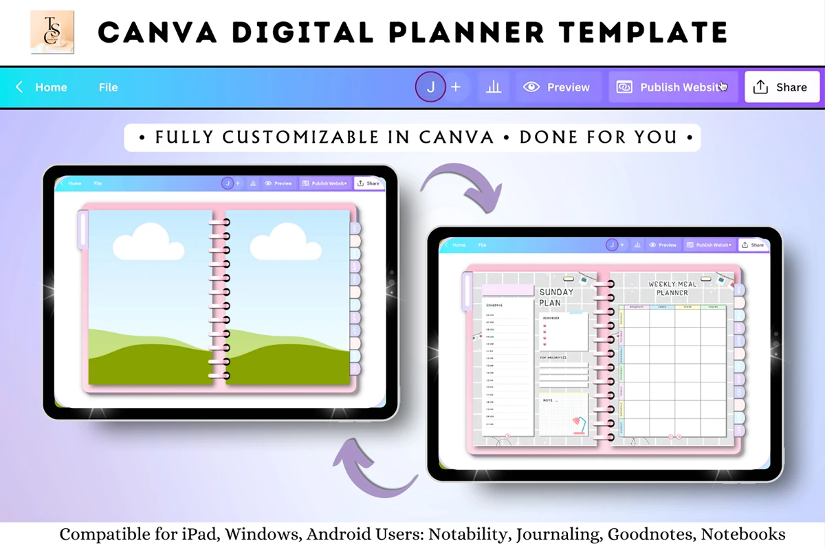 digital planner - Canva Digital Planner Template 3