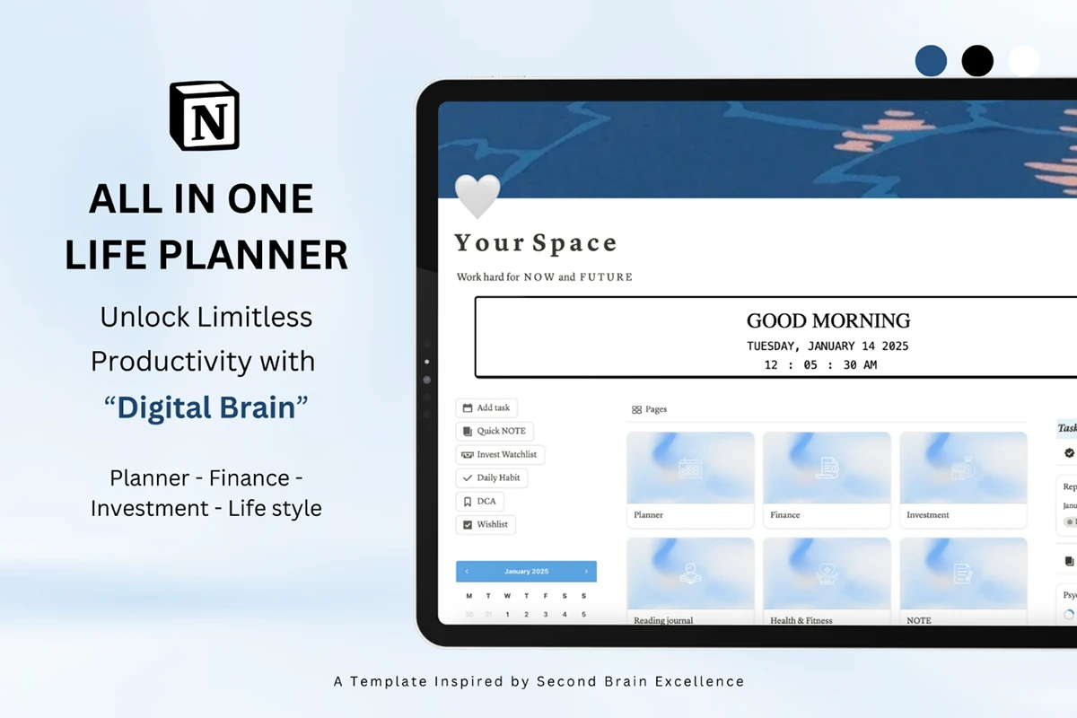 digital planner - Digital Brain All In One Life Planner