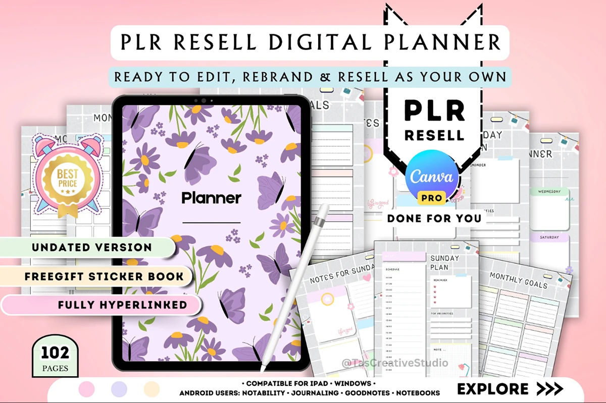 digital planner - Editable Canva PLR Digital Planner