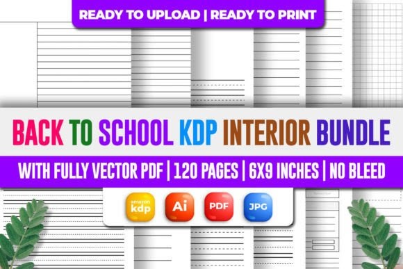 editable kdp templates - Back To School Kdp Interior Bundle