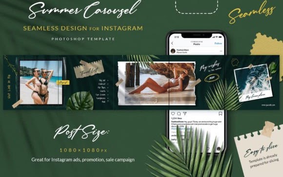 instagram carousel templates - Splash Seamless Instagram Carousel
