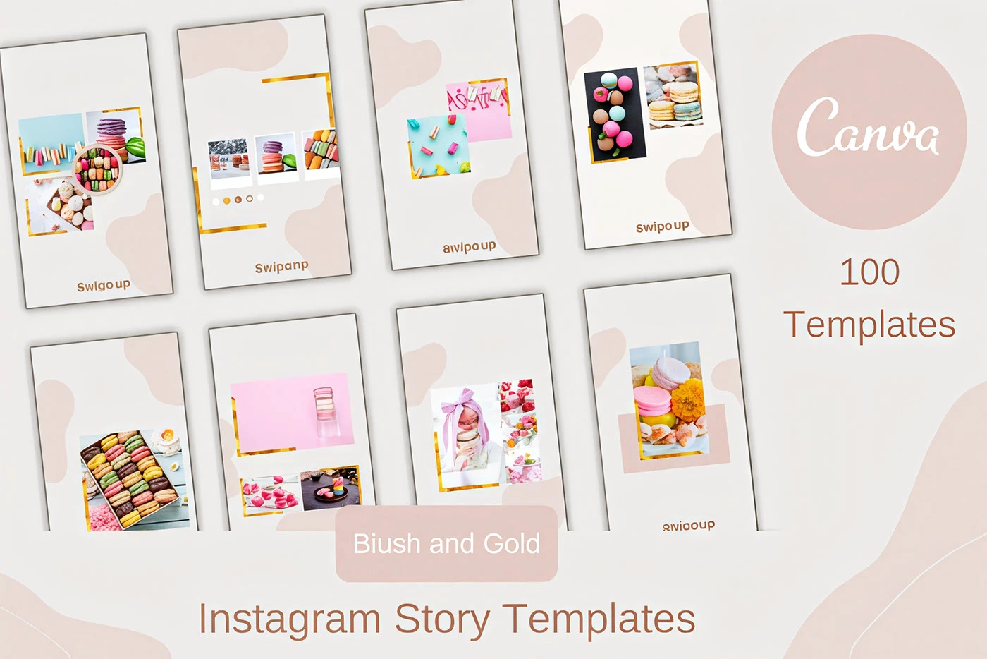 instagram story canva template - Instagram Stories For Canva Blush