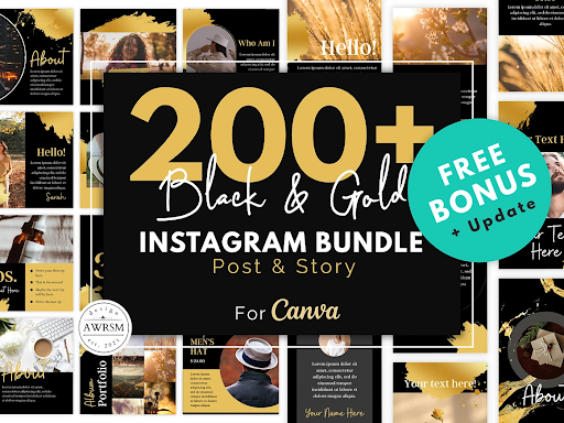 instagram templates - Blue Social Media Templates Bundle