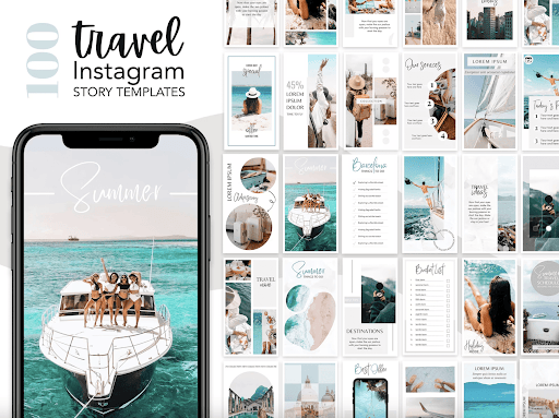 instagram templates - Dark Instagram Template KIT BUNDLE