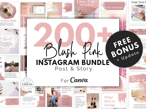instagram templates - Pink Instagram Post Templates (100)