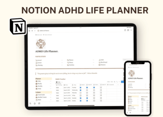 notion planner templates - ADHD Career Template