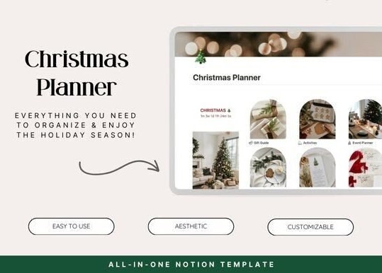 notion planner templates - Christmas Holiday Planner
